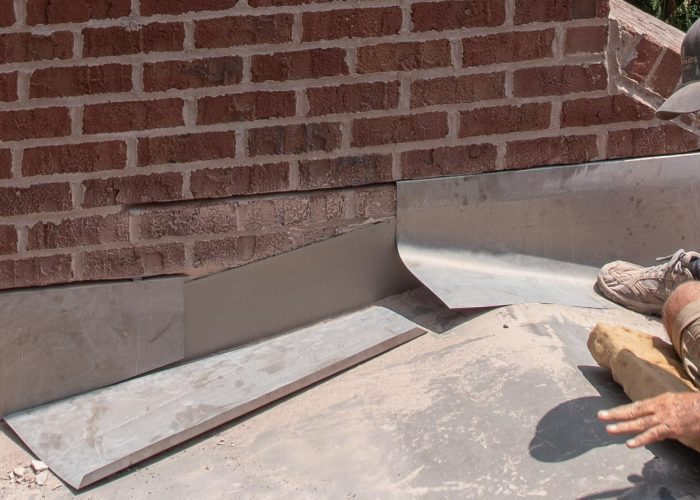 Counter Flashing installed into mortar joints